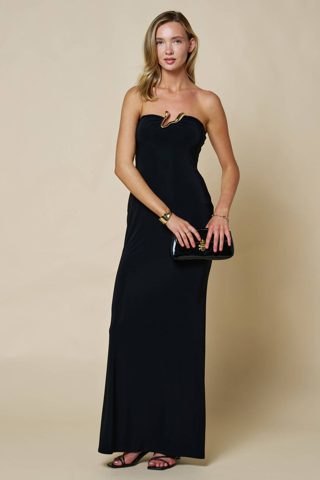 Stay Late Strapless Maxi Dress