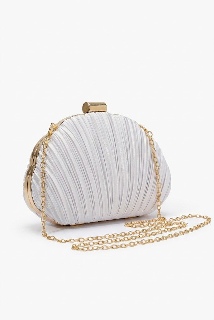 Mermaid Off Duty Satin Shell Clutch