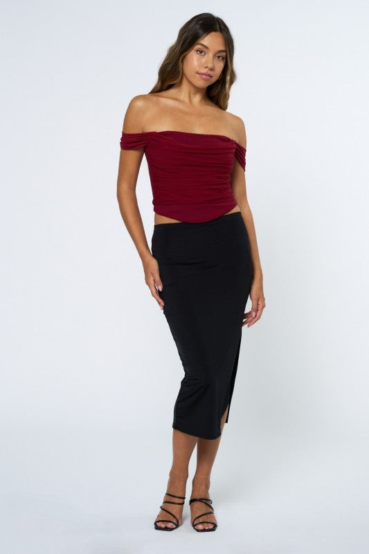 Second Glance Off Shoulder Corset Top
