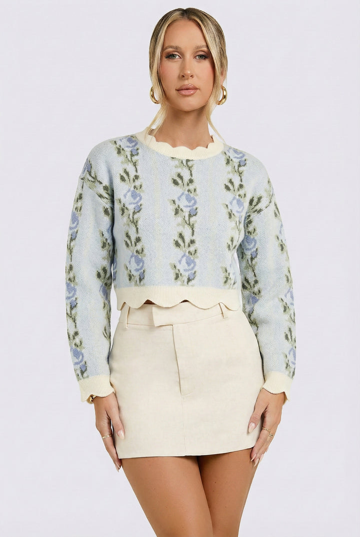 Fleurora Scallop Knit Sweater