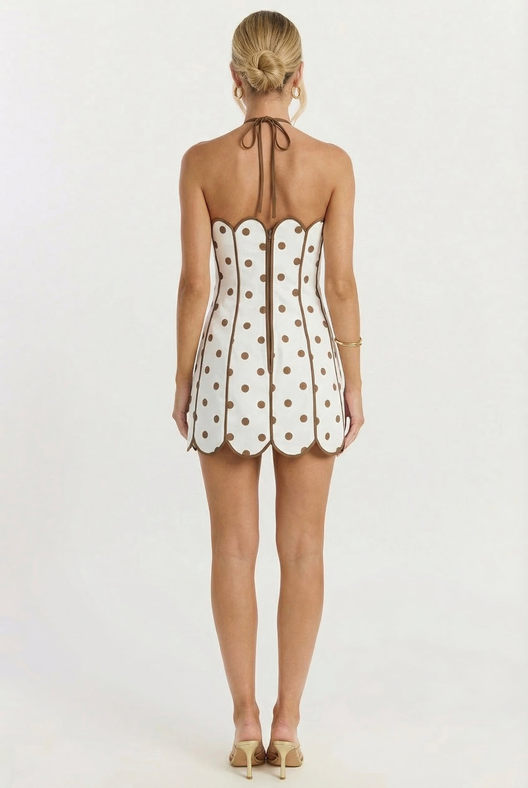 Stracciatella Scallop Mini Dress