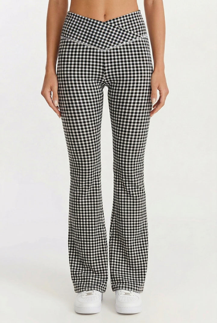 Gingham Soft Sculpt Flare Leggings