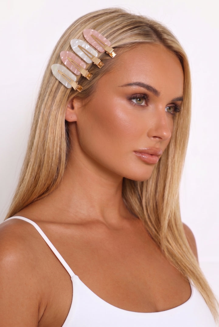 Glossy Snap Hair Clip Set