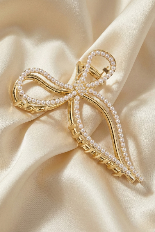 Pearl Bow Hair Claw