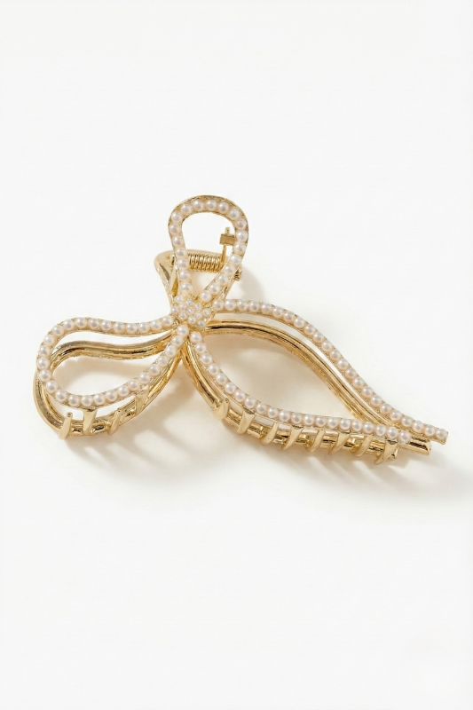 Pearl Bow Hair Claw