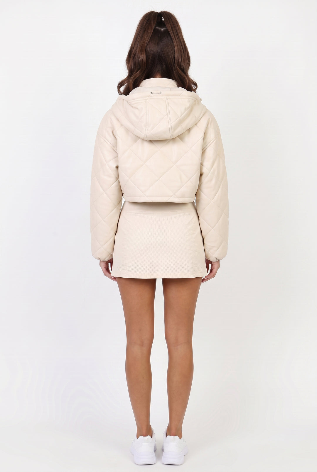Chai Latte Crop Puffer Jacket
