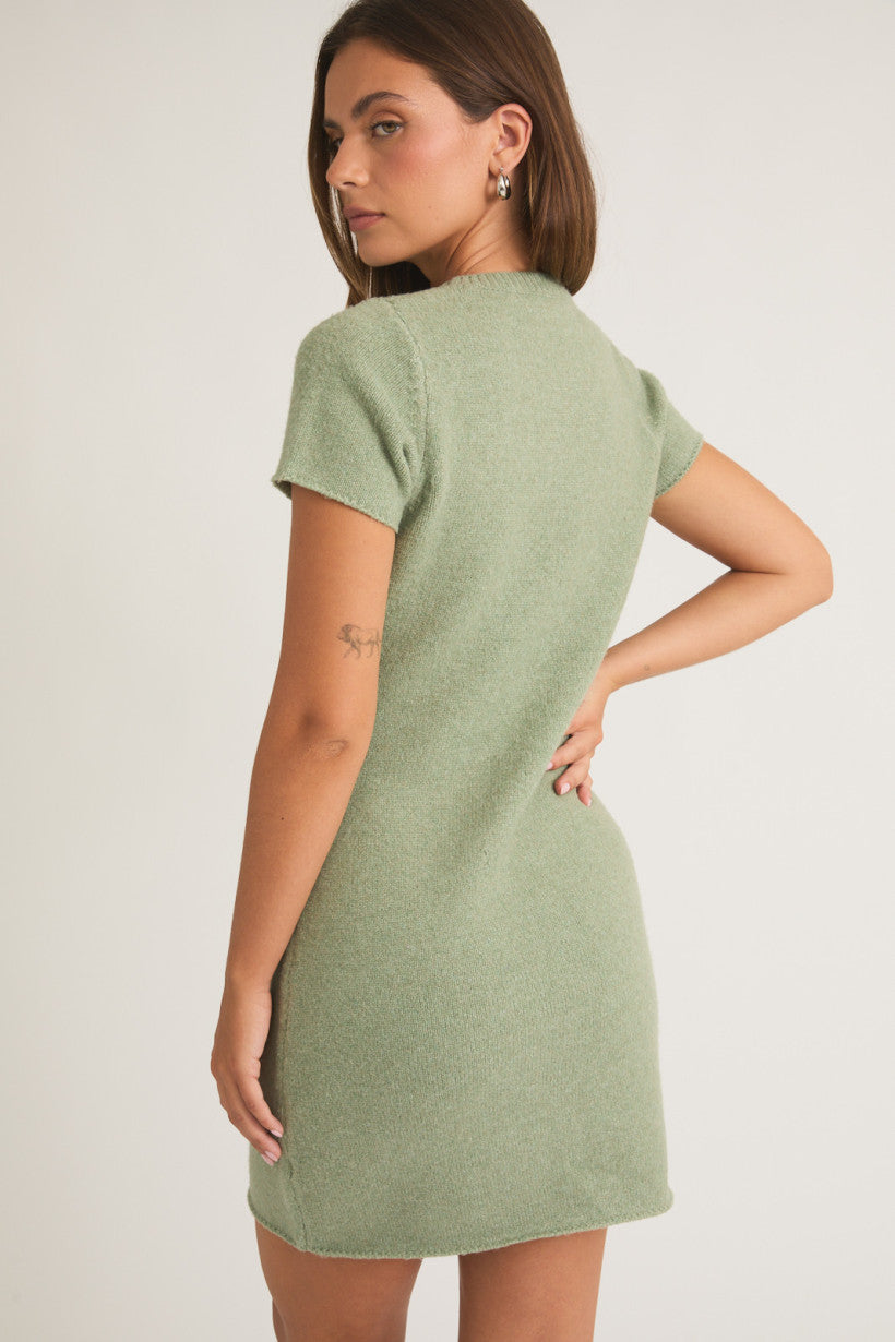 PREORDER - Keep It Real Short Sleeve Sweater Mini Dress