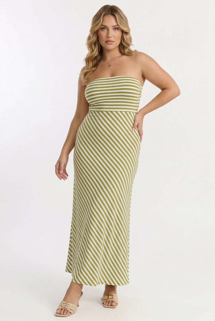 Late Lunch in Capri Striped Maxi Dress