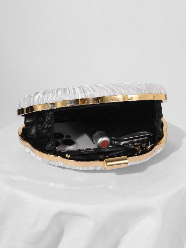 Mermaid Off Duty Satin Shell Clutch