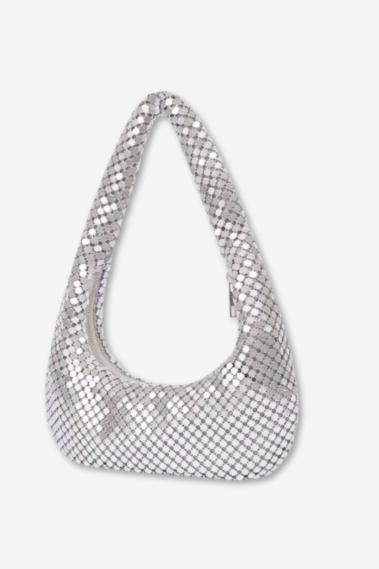 Silver Mesh Shoulder Bag