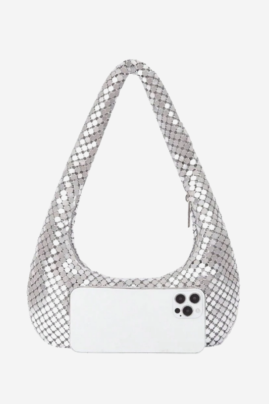Silver Mesh Shoulder Bag