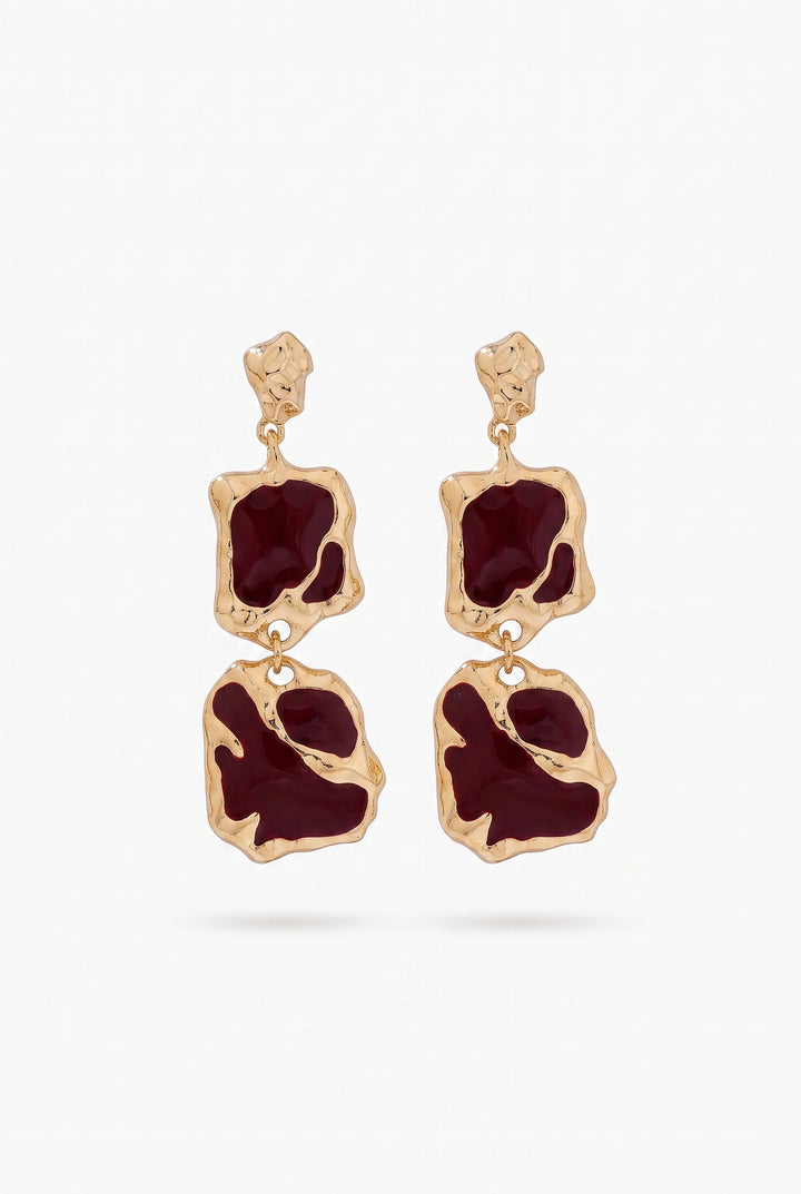 Milan Tortoise Gold Statement Drop Earrings