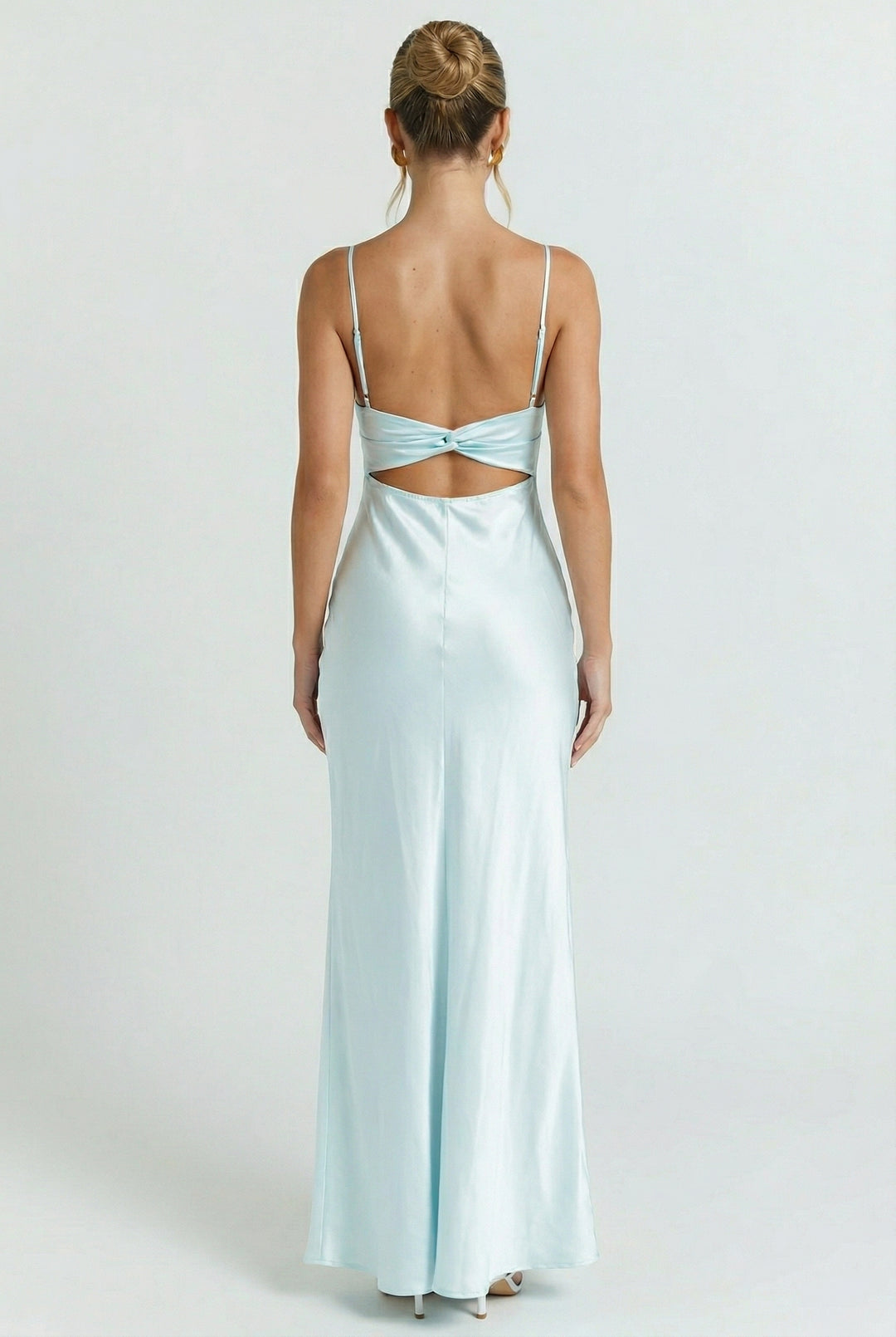 Nerida Twist Back Satin Maxi Dress