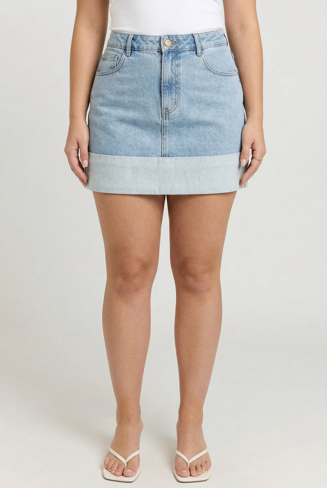 Off-Duty Denim Mini Skirt