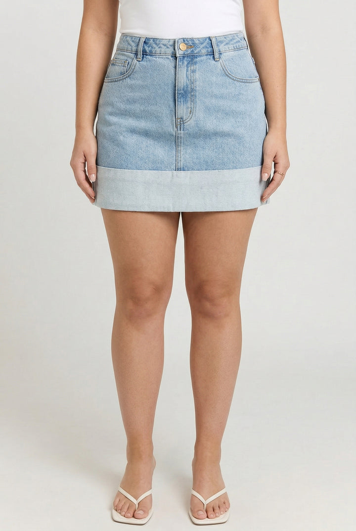 Off-Duty Denim Mini Skirt