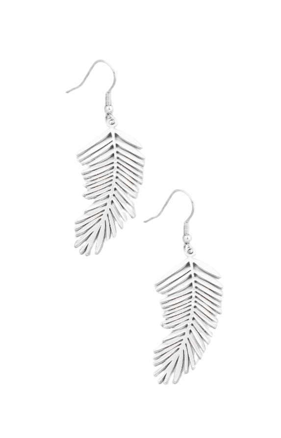 Tropical Palm Leaf Earrings