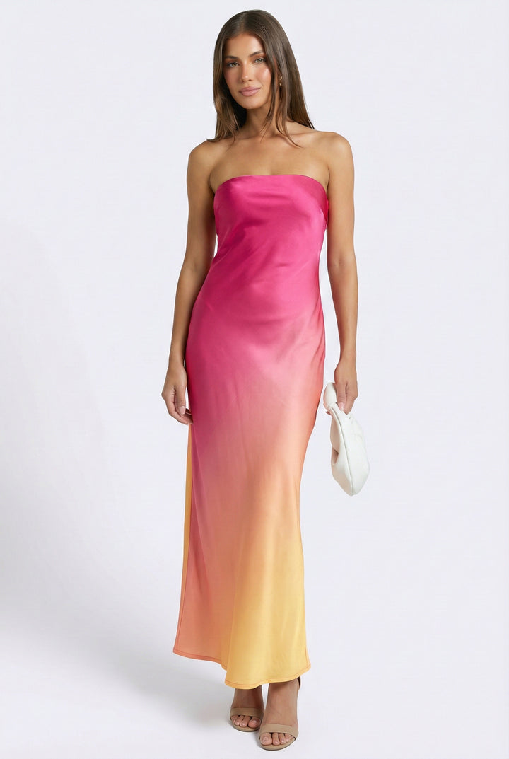 Pink Papaya Ombre Maxi Dress