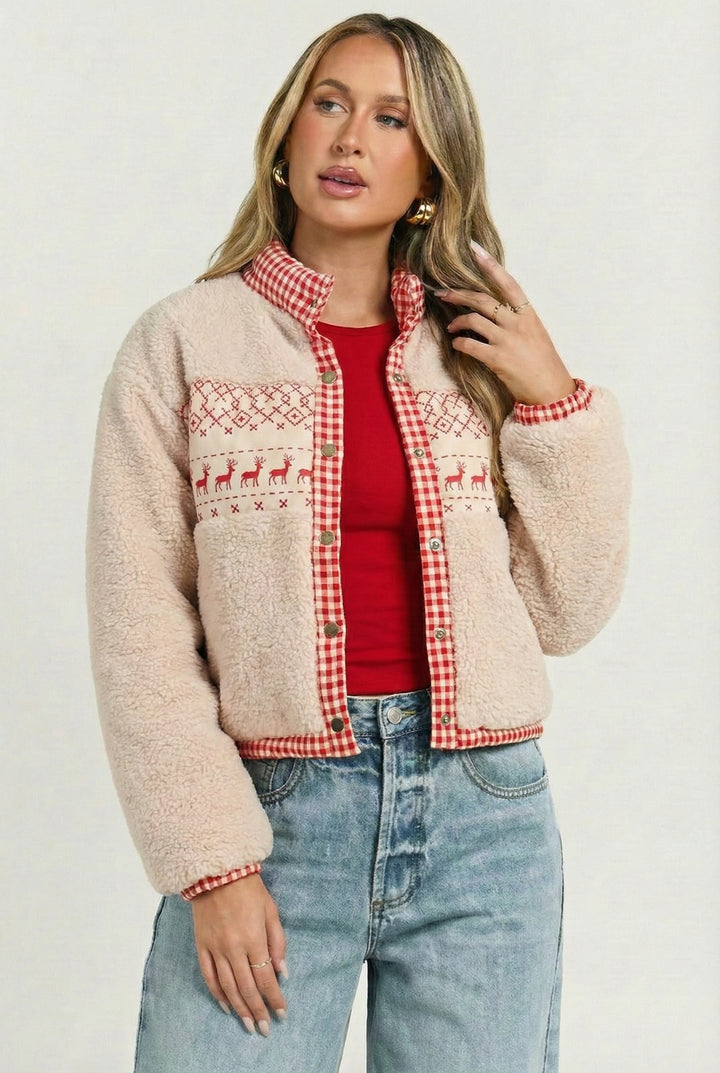 Reindeer Sugar Cookie Sherpa Jacket