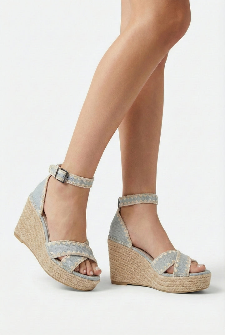 Saddler Raffia Wedge Sandal