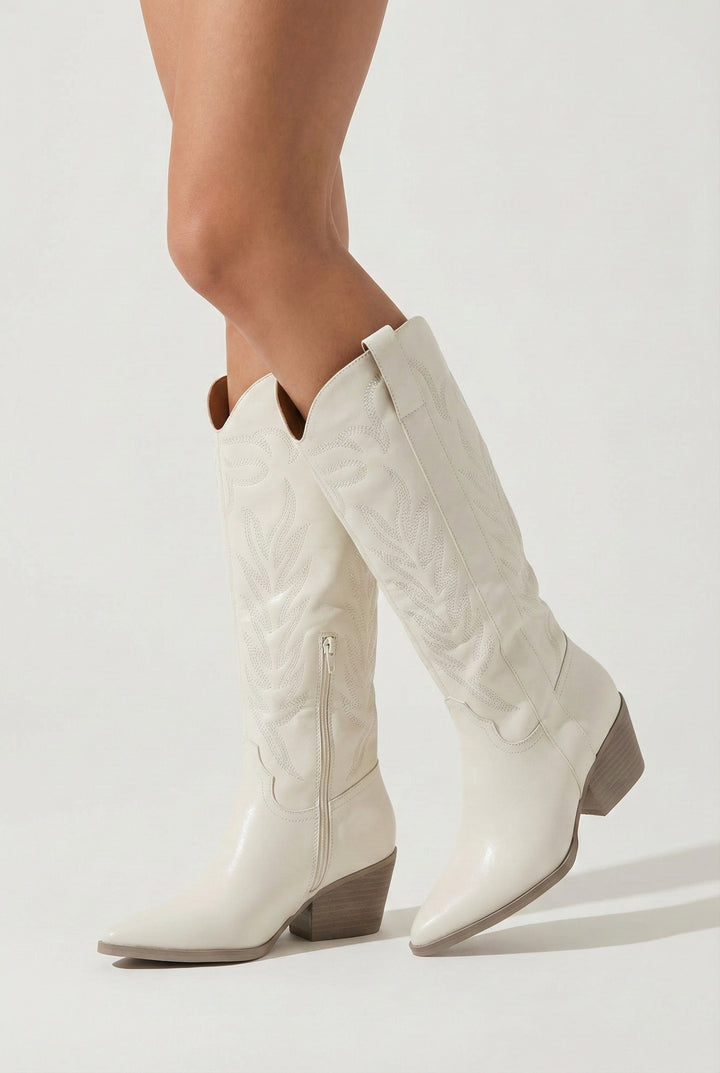 Samara Western White Cowboy Boots