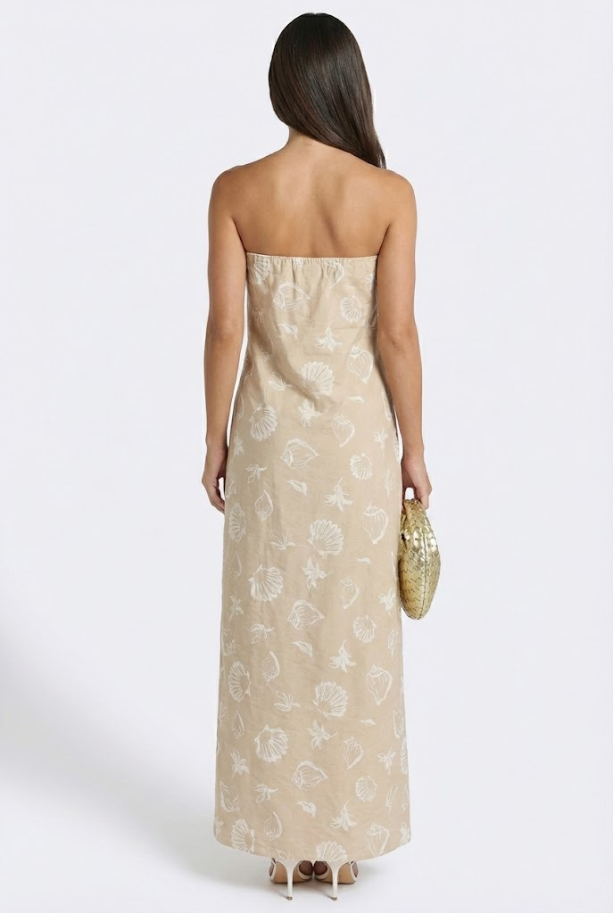 Sandy Shell Tube Maxi Dress