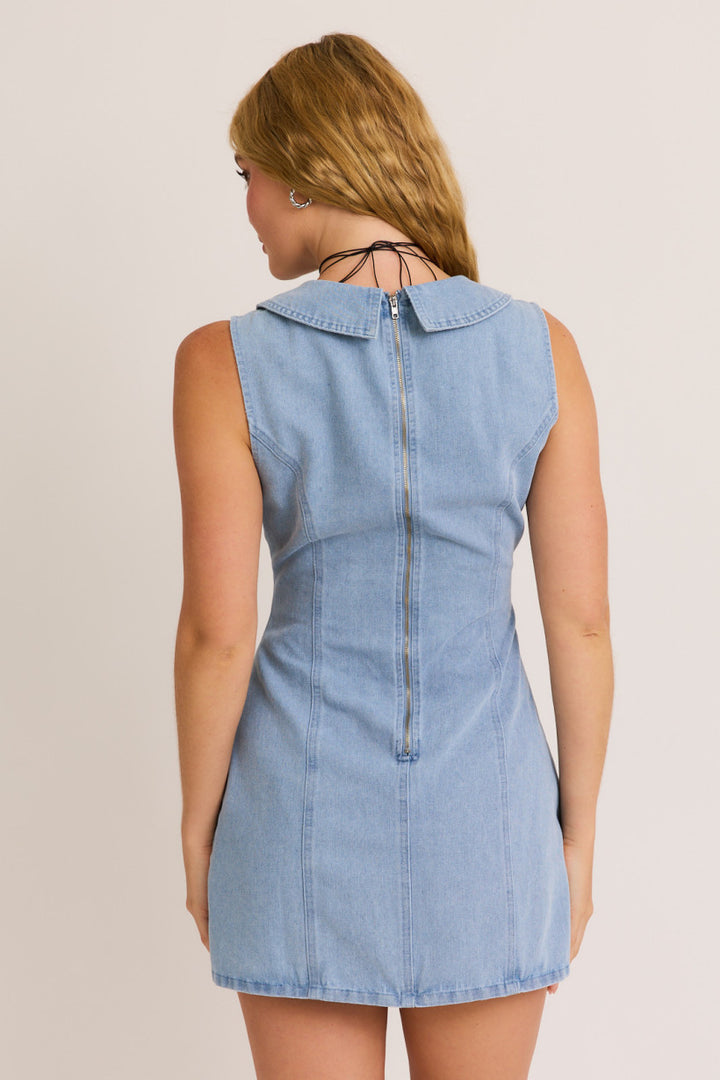 Country Club Denim Mini Dress Final Sale / Denim Blue / M Country Club Denim Mini Dress Final Sale / Denim Blue / M