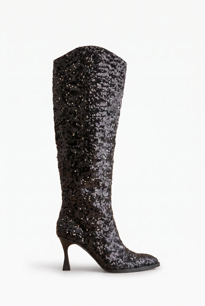 Zadie Sequin Knee-High Boots