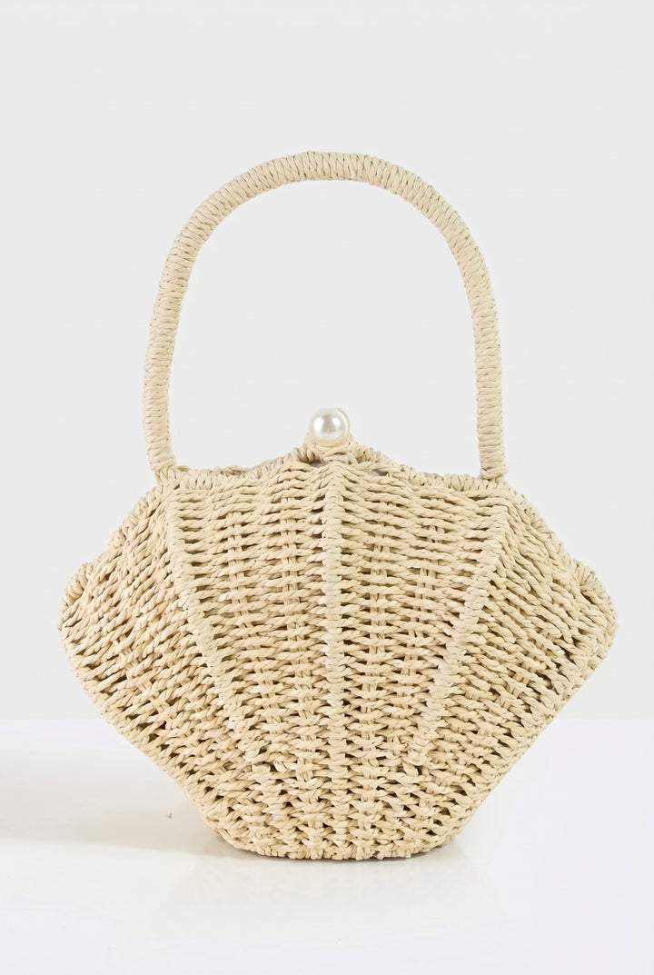Shell Woven Handle Bag