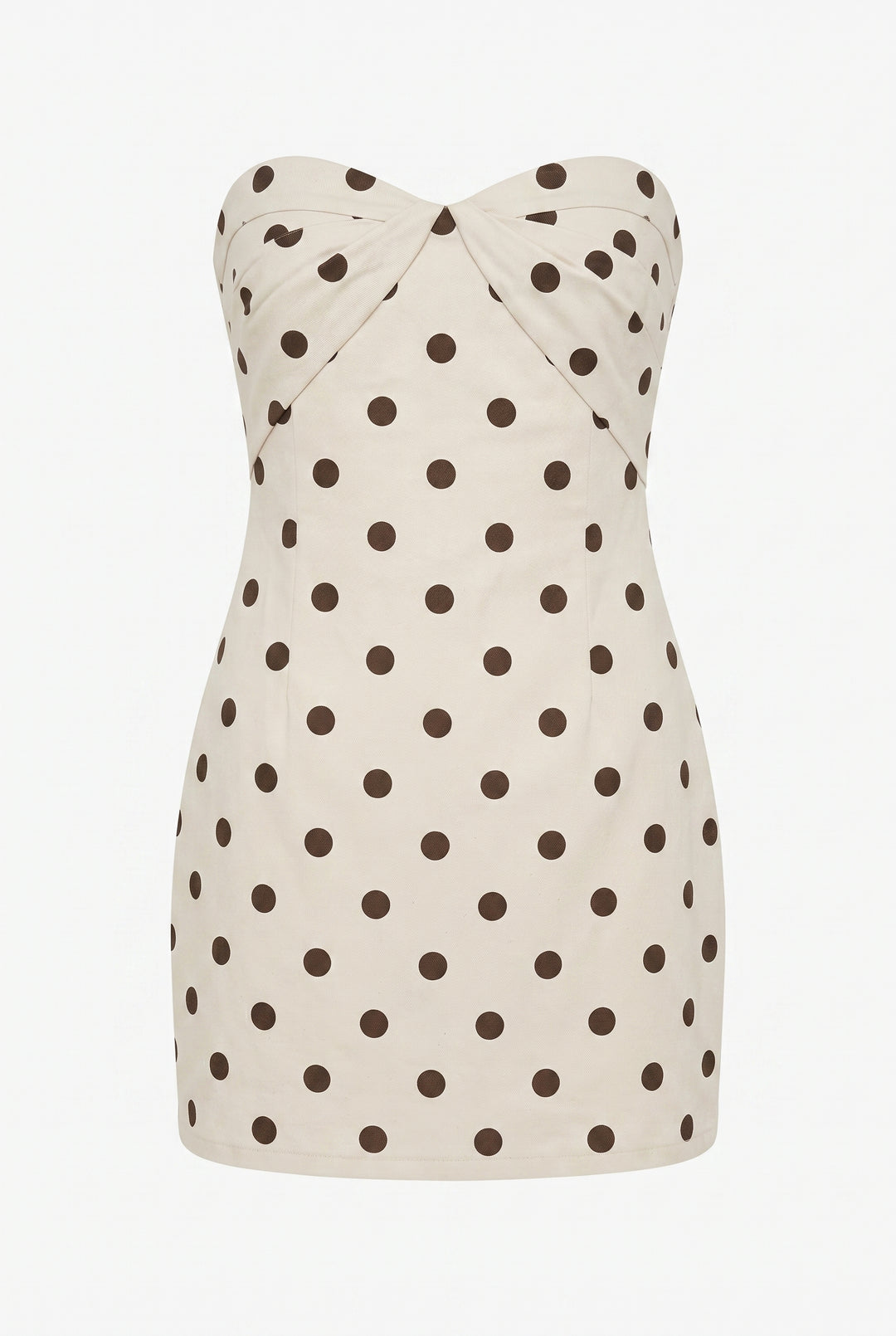brown polka dot linen dress VRG GRL aftersun polka dot linen mini shift dress in brown