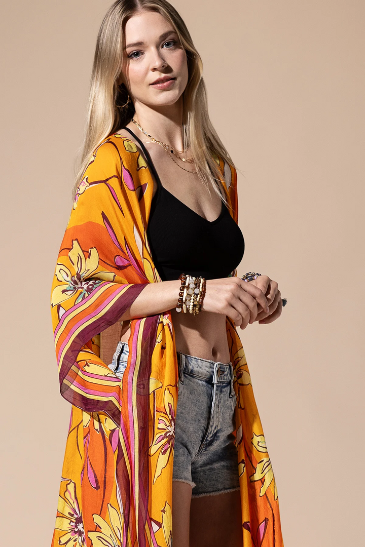 Sundial Open Front Kimono