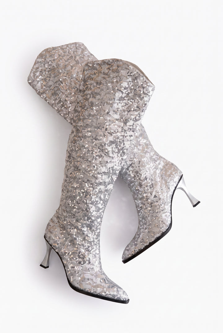 Zadie Sequin Knee-High Boots