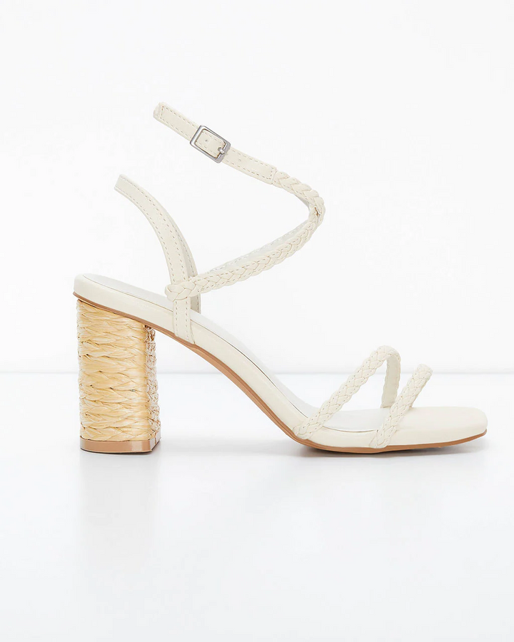 Zoella Braided Straw Block Heeled Sandals