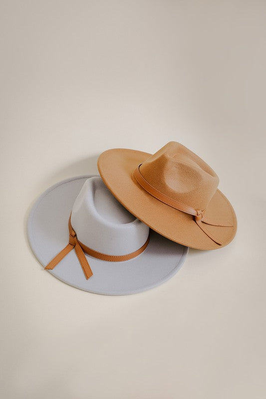 Out on the Ranch Wide Brim Leather Ribbon Bolero Hat