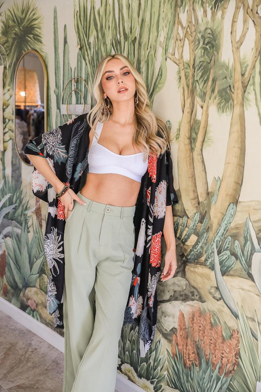 Desert Cactus Flower Kimono - Final Sale