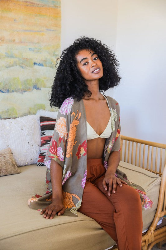 Desert Cactus Flower Kimono - Final Sale