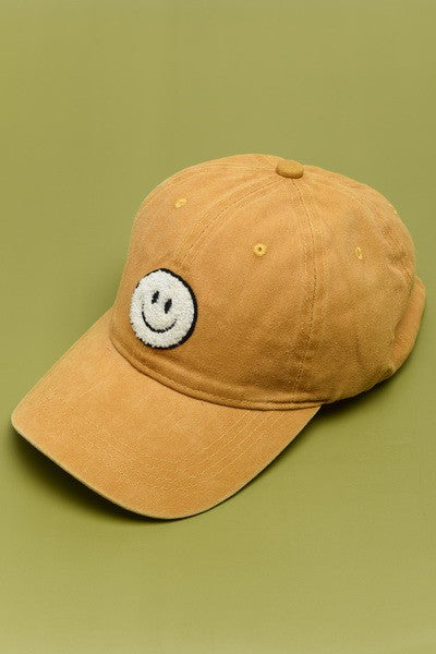 Oh Happy Days Sherpa Smiley Baseball Hat