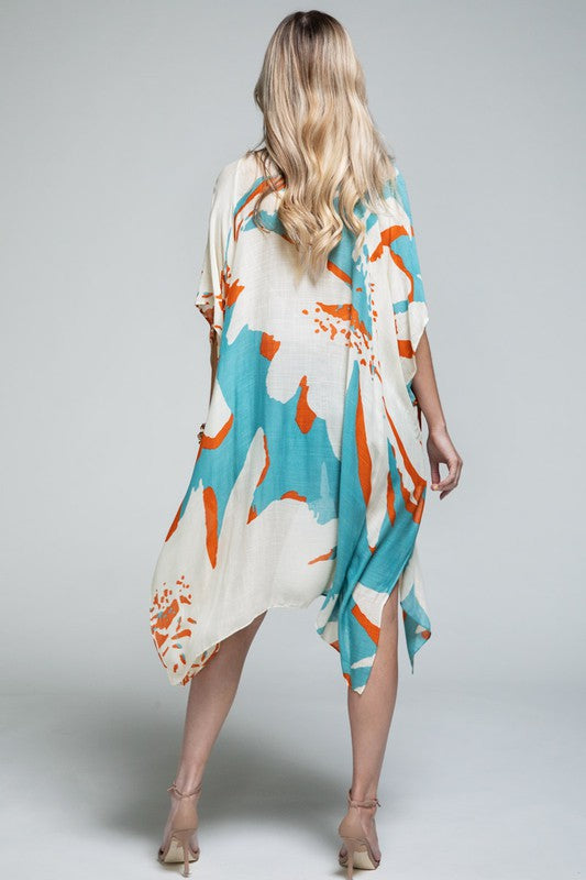 Aquamarine Open Front Kimono