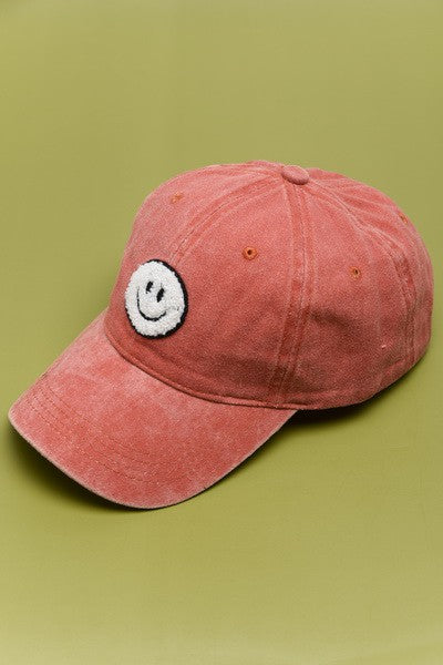 Oh Happy Days Sherpa Smiley Baseball Hat
