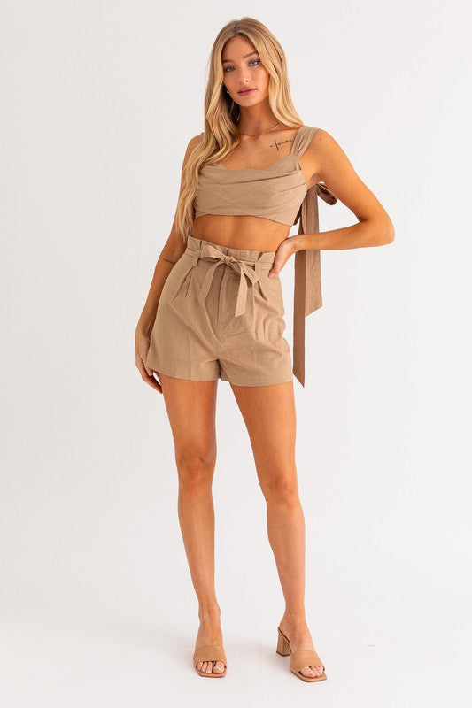 Paperbag Waist Tie Shorts