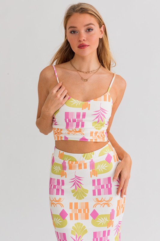 Palm Springs Party Ruched Cami - Extra Small - Final Sale