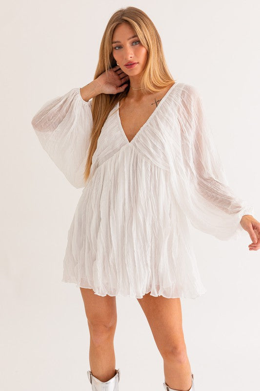 Music Fest Puff Sleeve Mini Dress