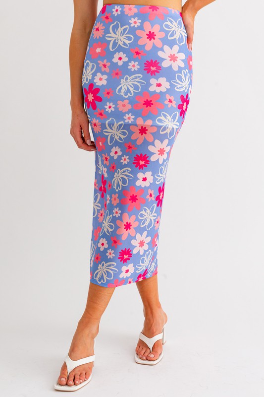 Malibu Blooms Midi Skirt - Medium - Final Sale
