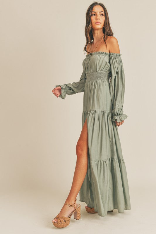 Fairleigh Off Shoulder Long Sleeve Maxi Dress