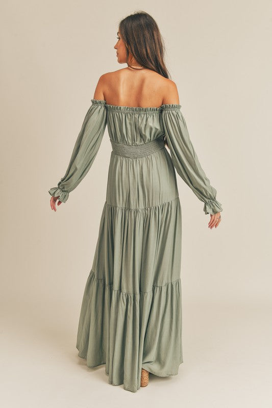 Fairleigh Off Shoulder Long Sleeve Maxi Dress