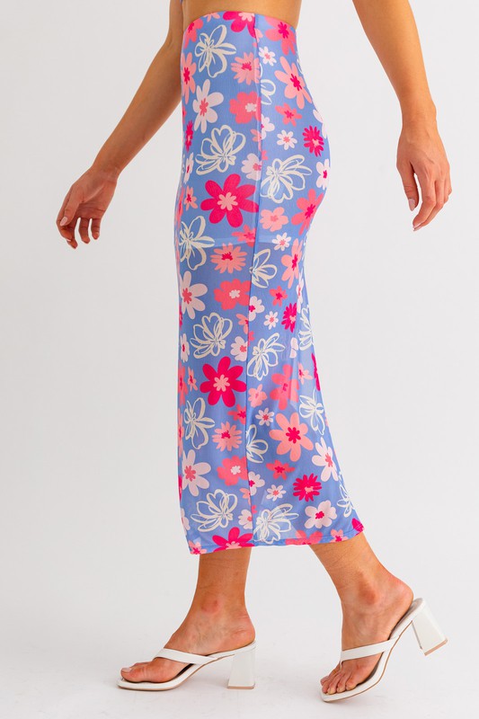 Malibu Blooms Midi Skirt - Final Sale
