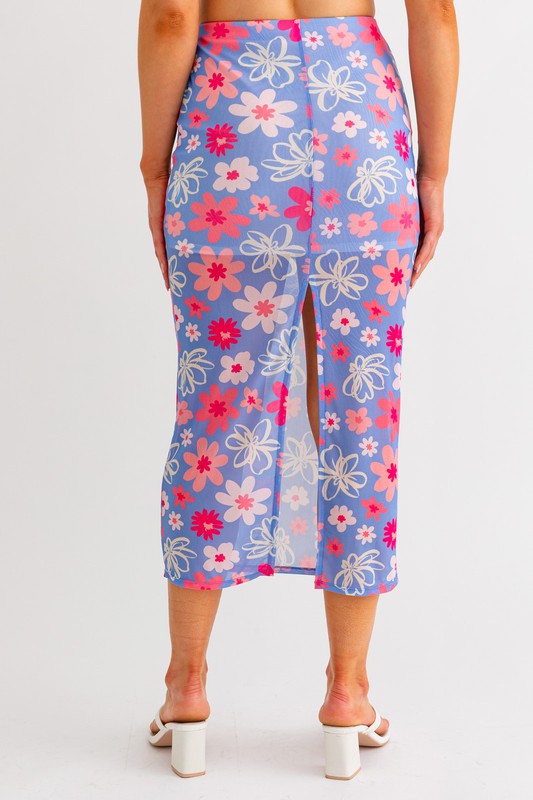 Malibu Blooms Midi Skirt - Medium - Final Sale