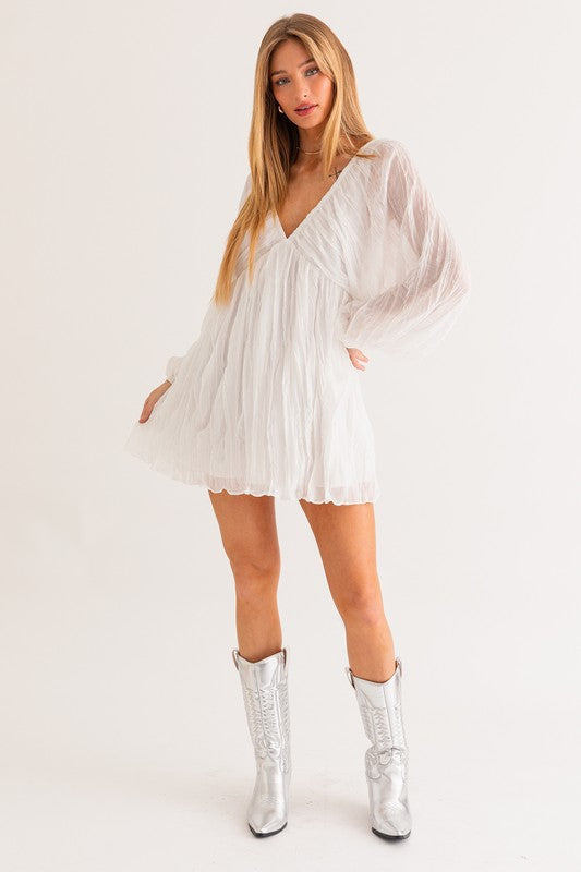 Music Fest Puff Sleeve Mini Dress