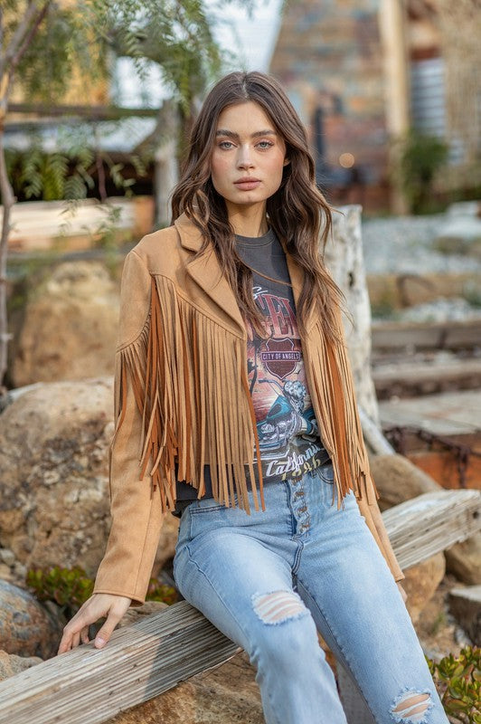 Cropped 2024 fringe jacket