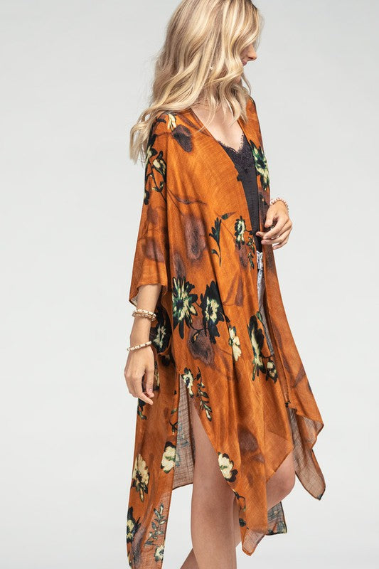 Desert Flower Open Front Kimono