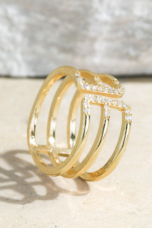Trio Layered Crystal Ring